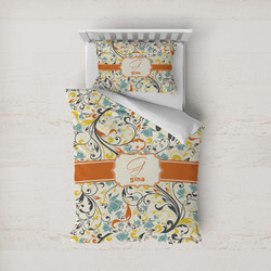 Swirly Floral Duvet Cover Set - Twin (Personalized)