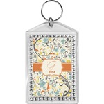 Swirly Floral Bling Keychain (Personalized)
