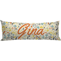 Swirly Floral Body Pillow Case (Personalized)
