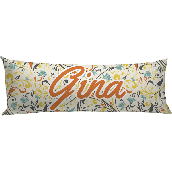 Custom Swirly Floral Body Pillow Case (Personalized)