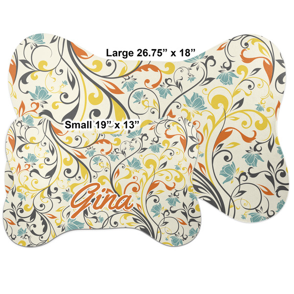 Swirly Floral Bone Shaped Mat Comparison