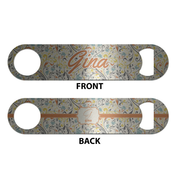 Swirly Floral Bottle Opener - Front & Back