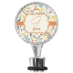 Swirly Floral Wine Bottle Stopper (Personalized)