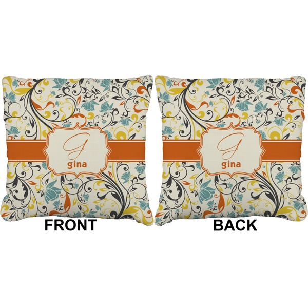 Swirly Floral Burlap Pillow Approval