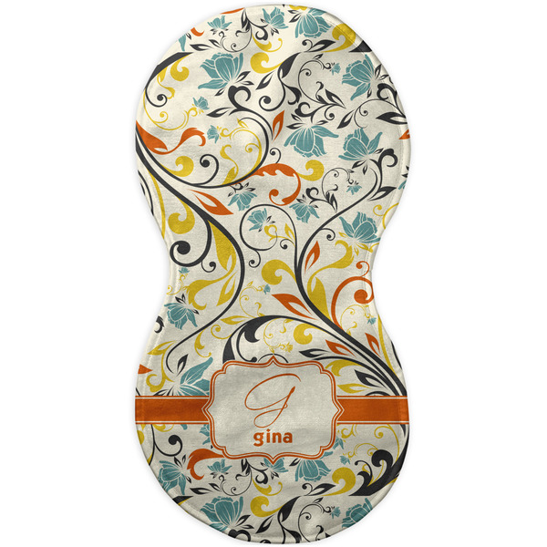 Swirly Floral Burp Peanut Shaped Flat