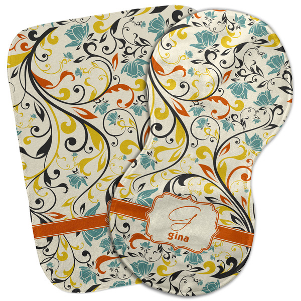 Custom Swirly Floral Burp Cloth (Personalized)