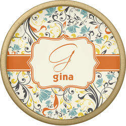 Swirly Floral Cabinet Knob - Gold (Personalized)