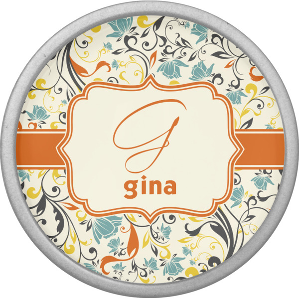 Swirly Floral Cabinet Knob - Nickel - Front