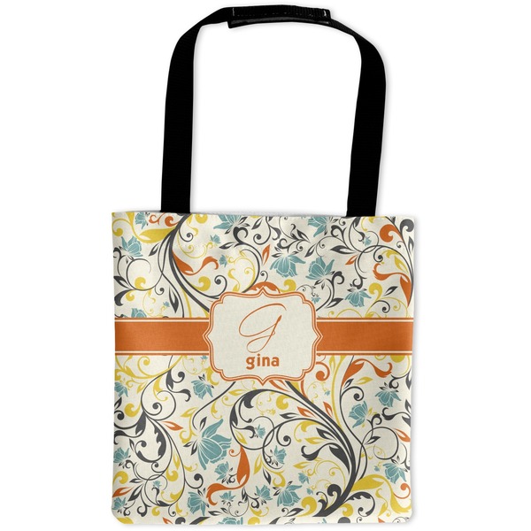Custom Swirly Floral Auto Back Seat Organizer Bag (Personalized)