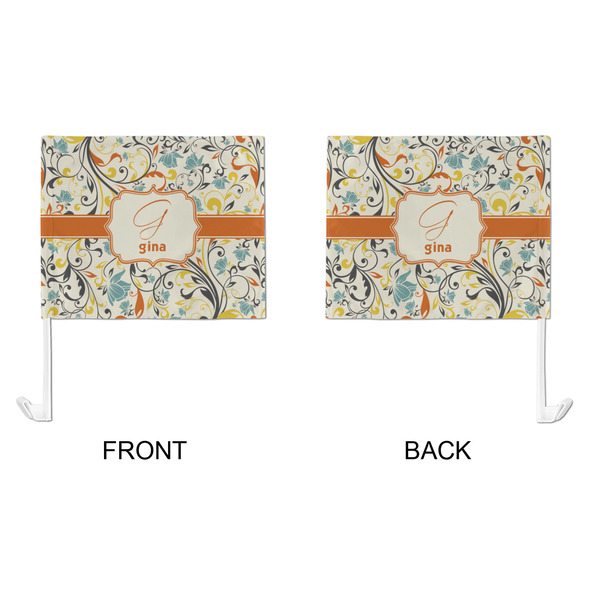 Swirly Floral Car Flag - Large - APPROVAL