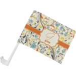 Swirly Floral Car Flag - Small w/ Name and Initial
