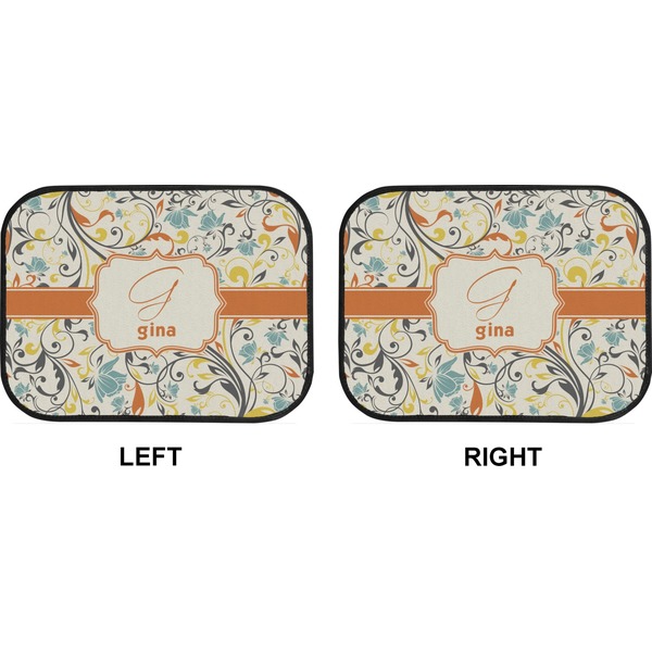 Swirly Floral Car Floor Mats (Back Seat) (Approval)