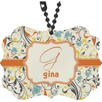 Swirly Floral Rear View Mirror Decor (Personalized)
