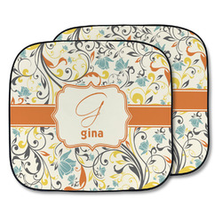 Swirly Floral Car Sun Shade - Two Piece (Personalized)