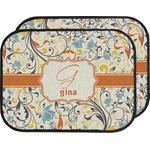 Swirly Floral Car Floor Mats (Back Seat) (Personalized)