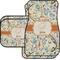 Swirly Floral Car Floor Mats Set - 2 Front & 2 Back (Personalized)