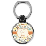 Swirly Floral Cell Phone Ring Stand & Holder (Personalized)