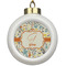 Swirly Floral Ceramic Ball Ornament (Personalized)