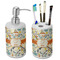 Swirly Floral Ceramic Bathroom Accessories Set (Personalized)
