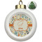 Swirly Floral Ceramic Christmas Ornament - Xmas Tree (Front View)