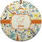 Swirly Floral Ceramic Flat Ornament - Circle (Front)