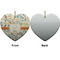 Swirly Floral Ceramic Flat Ornament - Heart Front & Back (APPROVAL)