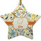 Swirly Floral Ceramic Flat Ornament - Star (Front)