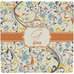 Swirly Floral Ceramic Tile Hot Pad (Personalized)