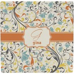 Swirly Floral Ceramic Tile Hot Pad (Personalized)