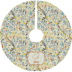 Swirly Floral Tree Skirt (Personalized)