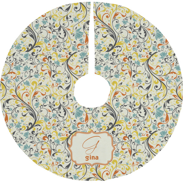Custom Swirly Floral Tree Skirt (Personalized)