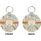 Swirly Floral Circle Keychain (Front + Back)