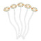 Swirly Floral Clear Plastic 7" Stir Stick - Oval - Fan