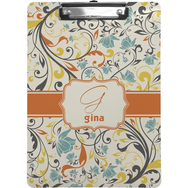 Custom Swirly Floral Clipboard (Personalized)