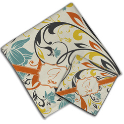 Swirly Floral Cloth Napkin w/ Name and Initial