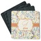 Swirly Floral Square Rubber Backed Coasters - Set of 4 (Personalized)