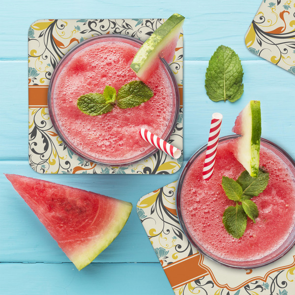 Swirly Floral Coaster Set - LIFESTYLE