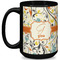 Swirly Floral Coffee Mug - 15 oz - Black Full