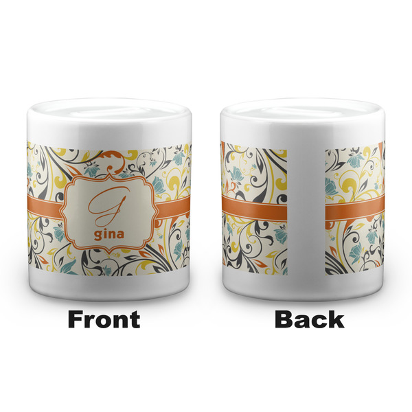 Swirly Floral Coin Bank - Apvl