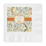 Swirly Floral Embossed Decorative Napkins (Personalized)
