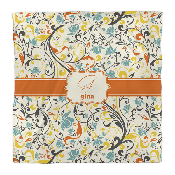 Swirly Floral Comforter - Queen - Front