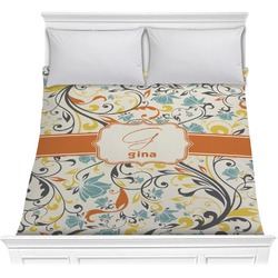 Swirly Floral Comforter - Full / Queen (Personalized)