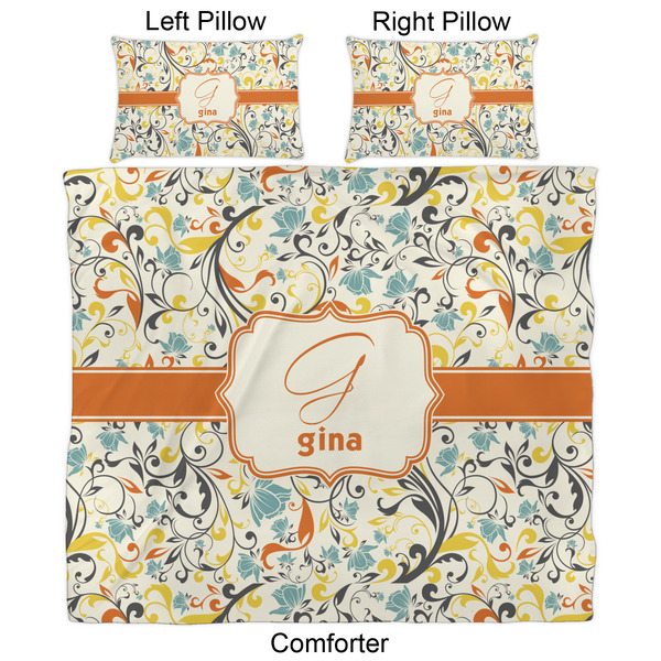Swirly Floral Comforter Set - King - Approval