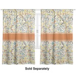 Swirly Floral Curtain Panel - Custom Size