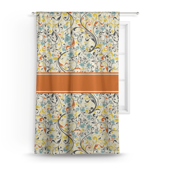 Custom Swirly Floral Curtain Panel - Custom Size