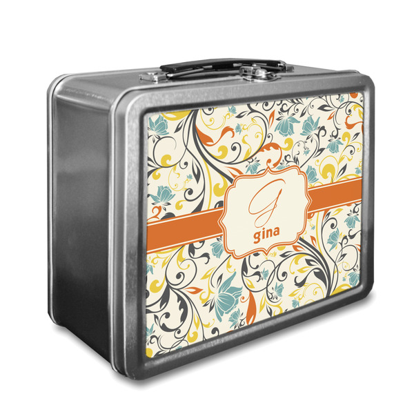 Custom Swirly Floral Lunch Box (Personalized)