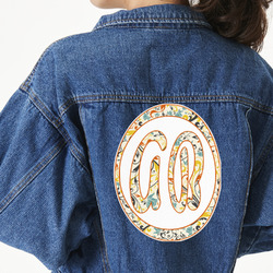 Swirly Floral Twill Iron On Patch - Custom Shape - 3XL (Personalized)