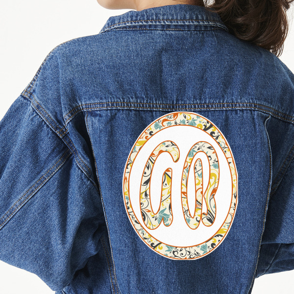 Custom Swirly Floral Twill Iron On Patch - Custom Shape - 3XL (Personalized)
