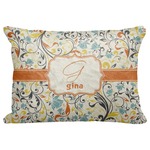 Swirly Floral Decorative Baby Pillowcase - 16"x12" (Personalized)