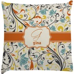 Swirly Floral Decorative Pillow Case (Personalized)